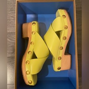 Charlotte Stone Amos Clog Sandals in Acid Stud sz 8